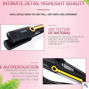 Kemei® Επαγγελματική Ισιωτική - Πρέσα Μαλλιών 39W με Κεραμικές Πλάκες - Μαύρη