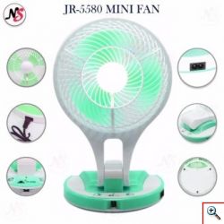 Μίνι Φορητός Επαναφορτιζόμενος Ανεμιστήρας Φωτιστικό LED Γραφείου - Portable Rechargeable Fan with Light