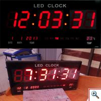 Μεγάλο Ψηφιακό Ρολόι Τοίχου - Πινακίδα LED με Θερμόμετρο και Ημερολόγιο Jumbo Clock JH4622