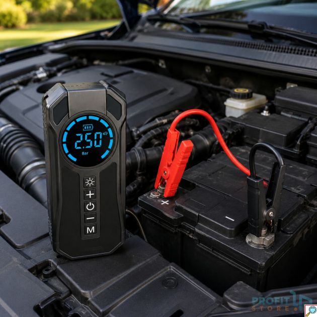 Jump Starter 4 σε 1 με Κομπρεσέρ 150 PSI, Power Bank & LED Φακό