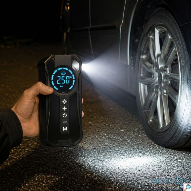 Jump Starter 4 σε 1 με Κομπρεσέρ 150 PSI, Power Bank & LED Φακό