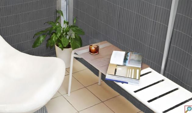 Καλαμωτή Περίφραξη PVC 150 x 500cm Γκρι 10mm για Κήπο και Μπαλκόνι