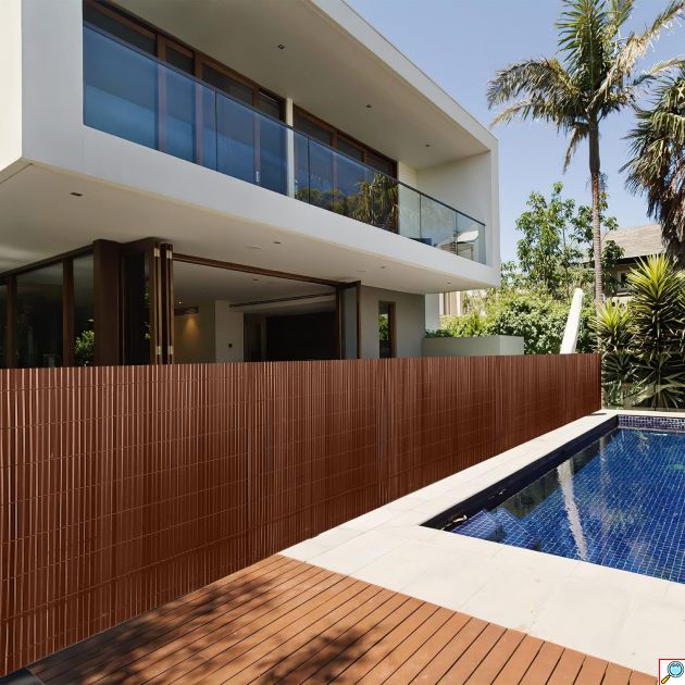 Καλαμωτή Περίφραξη PVC 150 x 500cm Καφέ 10mm για Κήπο και Μπαλκόνι