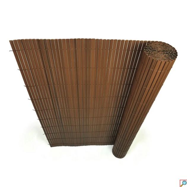 Καλαμωτή Περίφραξη PVC 150 x 500cm Καφέ 10mm για Κήπο και Μπαλκόνι