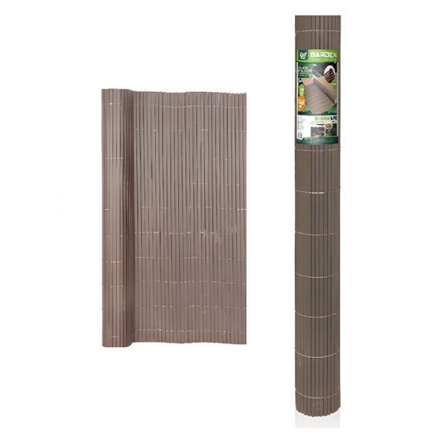 Καλαμωτή Περίφραξη PVC 150x300cm Καφέ 10mm για Κήπο και Μπαλκόνι