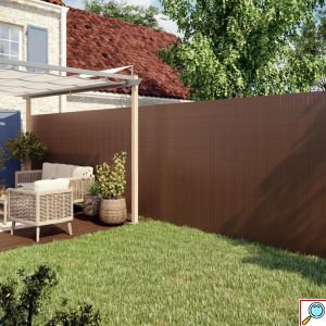 Καλαμωτή Περίφραξη PVC 150x300cm Καφέ 10mm για Κήπο και Μπαλκόνι