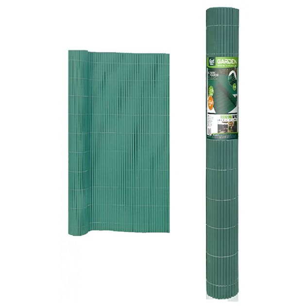 Καλαμωτή Περίφραξη PVC 100x500cm Πράσινη 10mm για Κήπο και Μπαλκόνι