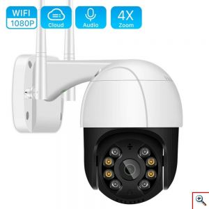 ICSee Αδιάβροχη Έξυπνη PTZ Κάμερα Ασφαλείας 1080p με WiFi - Αpp Εφαρμογή Παρακολούθησης - Νυχτερινή Λήψη & Μικρόφωνο