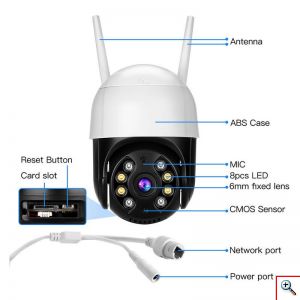 ICSee Αδιάβροχη Έξυπνη PTZ Κάμερα Ασφαλείας 1080p με WiFi - Αpp Εφαρμογή Παρακολούθησης - Νυχτερινή Λήψη & Μικρόφωνο