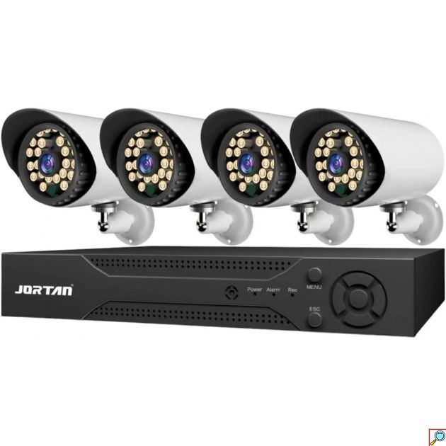 Σετ Κάμερες Ασφαλείας CCTV - 4 Κάμερες AHD 1080P με DVR - Νυχτερινή Όραση, IP66 Αδιάβροχες, Απομακρυσμένη Πρόσβαση, Intercom