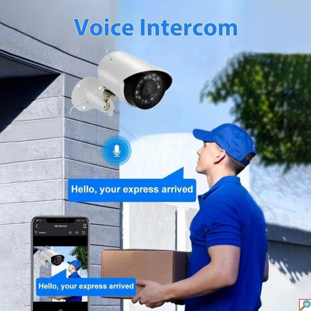 Σετ Κάμερες Ασφαλείας CCTV - 4 Κάμερες AHD 1080P με DVR - Νυχτερινή Όραση, IP66 Αδιάβροχες, Απομακρυσμένη Πρόσβαση, Intercom