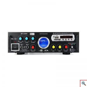 Ενισχυτής Ψηφιακό Ηχοσύστημα Καραόκε 12V-220V MP3 Player με σύνδεση Bluetooth και USB με Τηλεχειριστήριο, BT-339A – Aria Trade