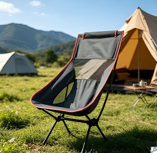 Πτυσσόμενη Καρέκλα Camping με Ψηλή Πλάτη & Δίχτυ - Ελαφριά, Ανθεκτική, Ιδανική για Παραλία, Ψάρεμα, Εξορμήσεις