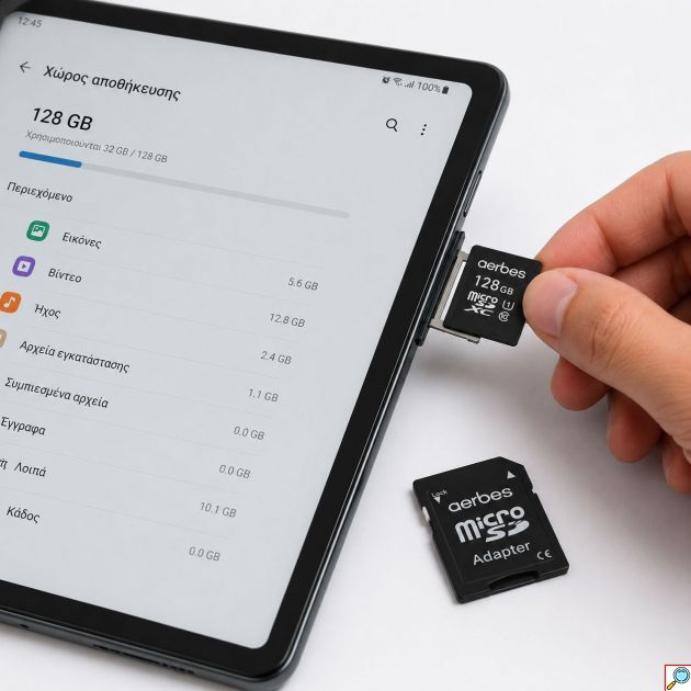 Κάρτα Μνήμης 128GB με SD Adapter για Κινητά, Κάμερες & Tablets Aerbes microSDXC