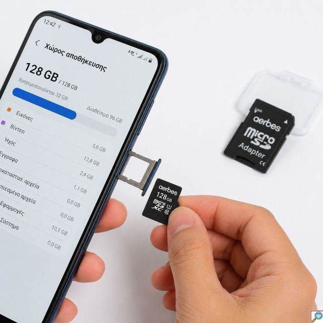 Κάρτα Μνήμης 128GB με SD Adapter για Κινητά, Κάμερες & Tablets Aerbes microSDXC