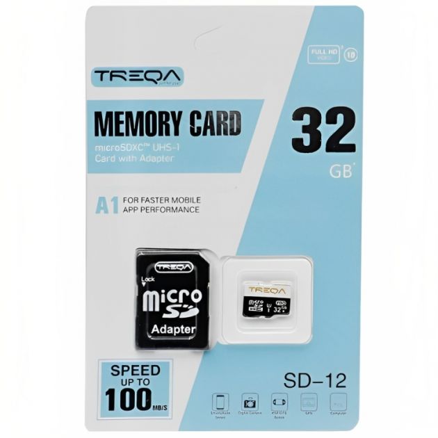 Κάρτα Μνήμης Micro SDHC Treqa 32GB - Class 10 U1 A1 UHS-1 με Αντάπτορα SD