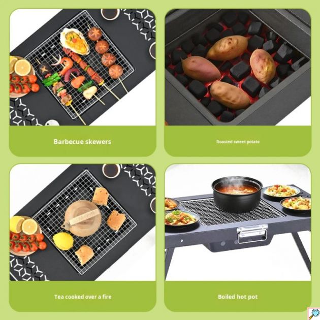 Ψησταριά Κάρβουνου BBQ Πτυσσόμενη – Ιδανική για Camping και Εκδρομές 58x35x47cm