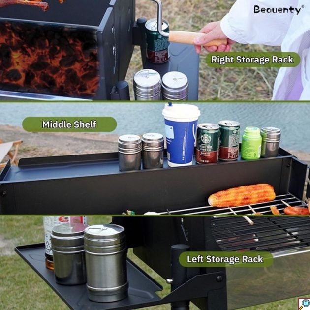 Ψησταριά Κάρβουνου BBQ – Ρυθμιζόμενο Ύψος και Μεγάλη Επιφάνεια Ψησίματος