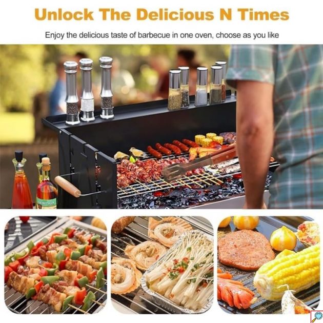 Ψησταριά Κάρβουνου BBQ – Ρυθμιζόμενο Ύψος και Μεγάλη Επιφάνεια Ψησίματος
