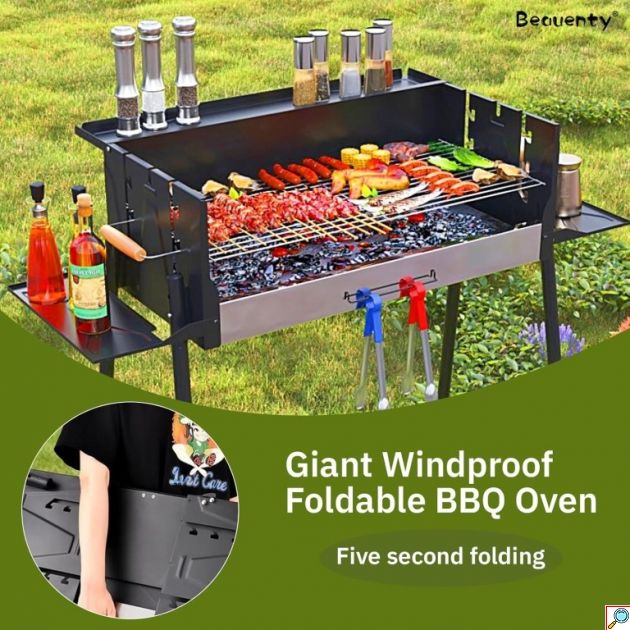 Ψησταριά Κάρβουνου BBQ – Ρυθμιζόμενο Ύψος και Μεγάλη Επιφάνεια Ψησίματος
