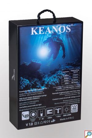 KEANOS® Σετ Extra Bright Αδιάβροχος Υποβρύχιος Καταδυτικός Φακός Icarian 1700lm Premium Edition με Διπλά Ο-Rings