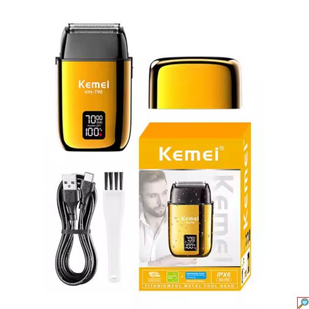 Kemei Επαναφορτιζόμενη Αδιάβροχη Κουρευτική Μηχανή με Οθόνη LCD & Φόρτιση USB