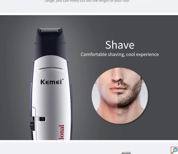 Kemei Επαναφορτιζόμενη Κουρευτική Μηχανή - Trimmer 5 σε 1 3W Ενσύρματη Πλήρες Σετ Ανδρικής Περιποίησης