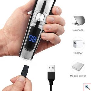 Σετ Eπαναφορτιζόμενη USB Κουρευτική - Ξυριστική Μηχανή με 6 Κεφαλές και LCD Οθόνη Kemei KM-8508