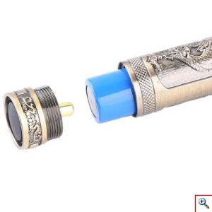 Kemei® Επαγγελματική Κουρευτική Μηχανή 5W Επαναφορτιζόμενη Ρυθμιζόμενου Μήκους Κοπής & με Λεπίδες Carbon - Χρυσή με Ανάγλυφο Δράκο