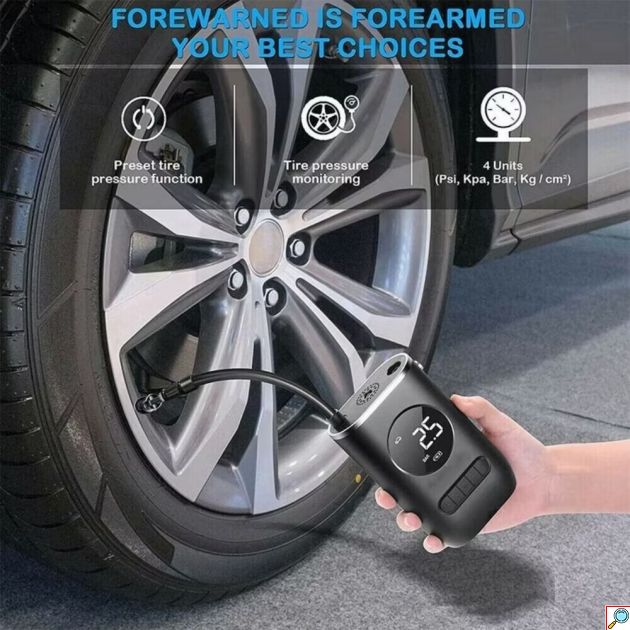 Φορητό Κομπρεσέρ Αυτοκινήτου – 150 PSI, LCD οθόνη, Επαναφορτιζόμενο & Αυτόματο στοπ