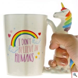 Τρισδιάστατη Κεραμική Κούπα Unicorn Πολύχρωμη