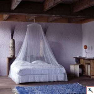 Μεγάλη Κουνουπιέρα Κρεβατιού με Στεφάνι & Κρίκο για Γάντζο 250x60cm