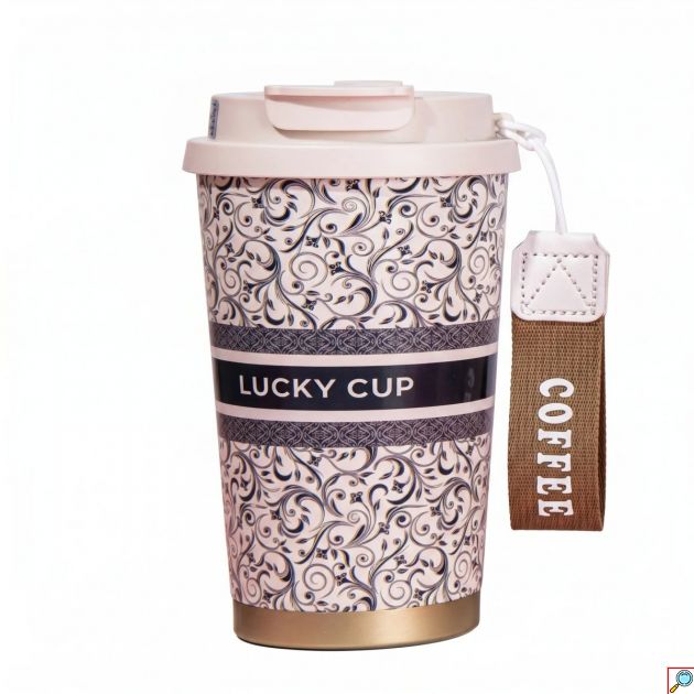 Θερμός Κούπα Καφέ 520ml BC-0387-C με Κεραμική Επένδυση – Θερμομόνωση, Στεγανό Καπάκι & Λουράκι Μεταφοράς, BPA Free, Διάφορα Σχέδια