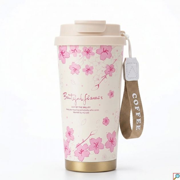 Θερμός Κούπα Καφέ 520ml BC-0387-C με Κεραμική Επένδυση – Θερμομόνωση, Στεγανό Καπάκι & Λουράκι Μεταφοράς, BPA Free, Διάφορα Σχέδια