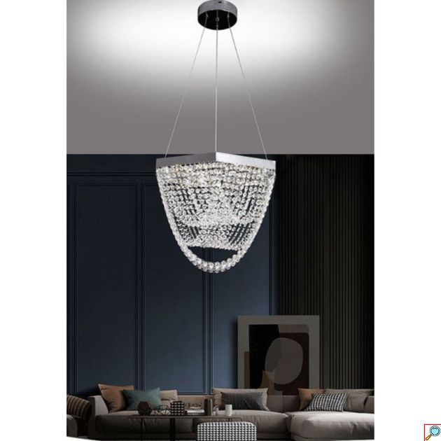 Κρεμαστός Πολυέλαιος LED 35W με Κρύσταλλα 2800LM - 45x120cm - Universo