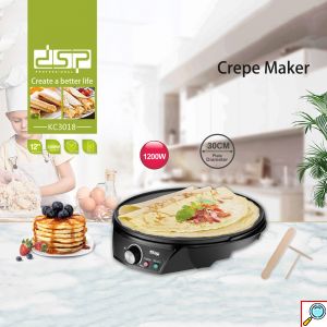 DSP Επαγγελματική Ηλεκτρική Κρεπιέρα 1200W με Ρύθμιση Θερμοκρασίας Μαύρο - Crepe Maker KC3018