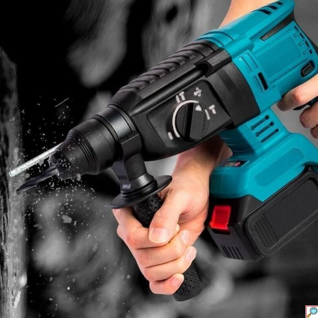 Επαναφορτιζόμενο Κρουστικό Δράπανο Brushless 48VF – 4 Λειτουργίες & 2 Μπαταρίες - Διάτρηση, Καλέμισμα, Βίδωμα, Ελαφριά Κρούση για Μπετόν, Ξύλο