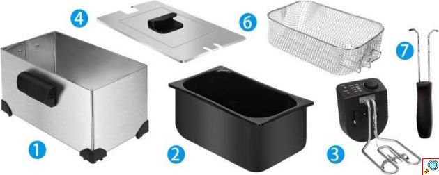 Φριτέζα Λαδιού 3L 2200W – Γρήγορο & ρυθμιζόμενο τηγάνισμα - Ανοξείδωτη, 90–190°C, Καλάθι & Καπάκι