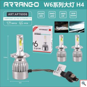 2x ARRANGO® Λαμπτήρες LED SMD Φώτα Πορείας H4 35W 6500K W6 3800Lm