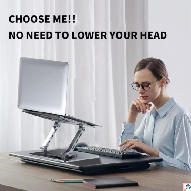 Βάση Laptop Πτυσσόμενη & Περιστρεφόμενη 360° – Εργονομία & Σταθερότητα - Για Laptops έως 17
