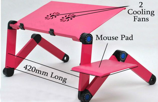 Πτυσσόμενο Τραπεζάκι για Laptop με Βάση για Mouse Pad & 2 Ανεμιστήρες - Smart Foldable Τ8 Table 