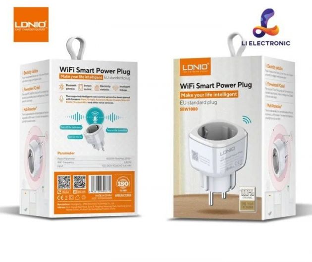 Ldnio Smart Μονόπριζο με Διακόπτη - WiFi Bluetooth και Δυνατότητα Ελέγχου μέσω Εφαρμογής - Λευκό 