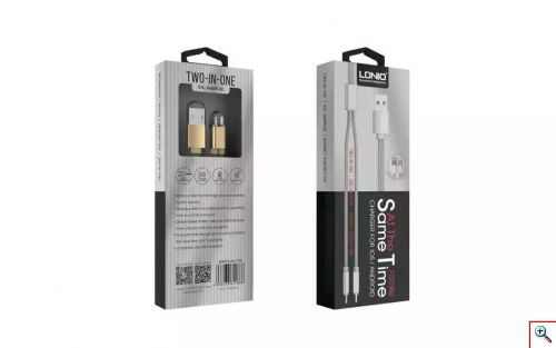 USB Καλώδιο Φορτιστής 2 σε 1 για iPhone & Android LDNIO LC86