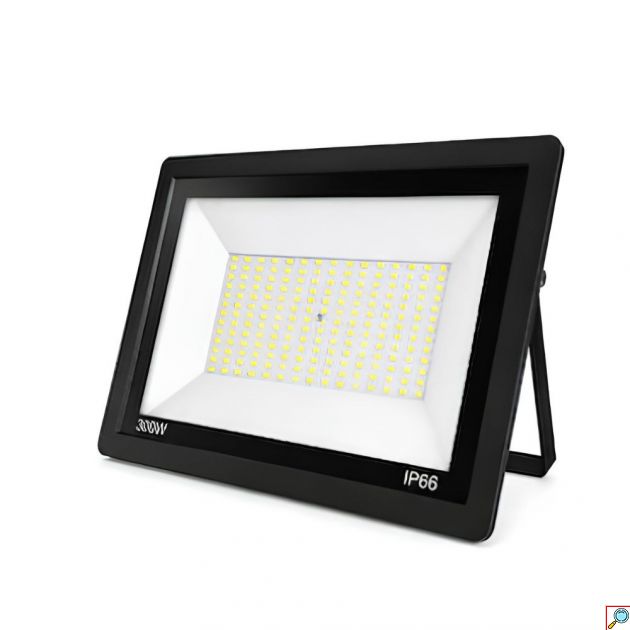 Προβολέας LED 300W – Ισχυρός Φωτισμός & Αντοχή IP66 - Ψυχρό Λευκό 6500K, Εξωτερικού Χώρου, Μαύρος