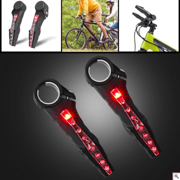 Αδιάβροχα Πλαϊνά LED Φώτα για Χερούλια - Τιμόνι Ποδηλάτου - Handlebar Bicycle Lights 