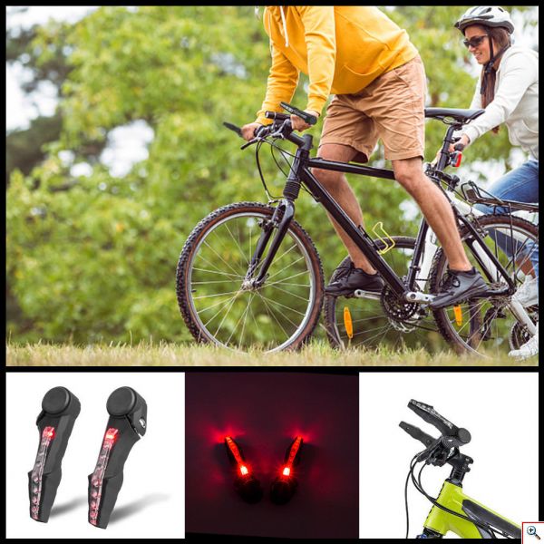Αδιάβροχα Πλαϊνά LED Φώτα για Χερούλια - Τιμόνι Ποδηλάτου - Handlebar Bicycle Lights 