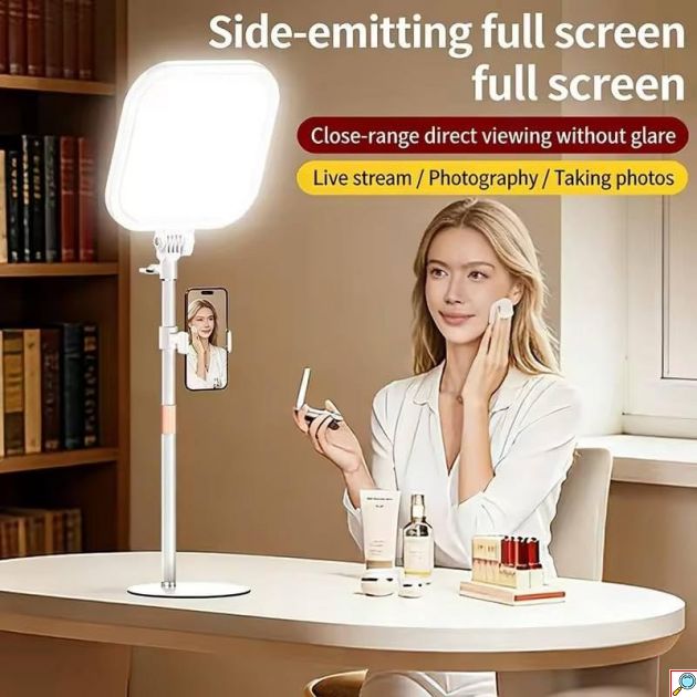 Φωτιστικό LED Για Live Streaming Με Βάση & Βάση Κινητού - 3 Χρώματα, Ρυθμιζόμενη Φωτεινότητα
