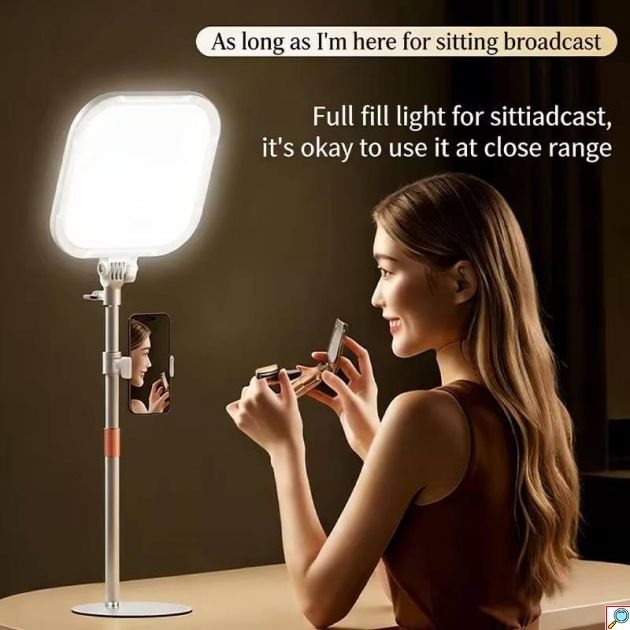 Φωτιστικό LED Για Live Streaming Με Βάση & Βάση Κινητού - 3 Χρώματα, Ρυθμιζόμενη Φωτεινότητα