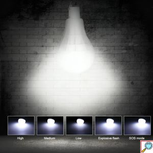 LED Επαναφορτιζόμενη Λάμπα USB 20W 6000K - Με Γάντζο & 5 Λειτουργίες Φωτισμού