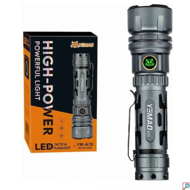 Φακός LED Επαναφορτιζόμενος 1500lm USB – Ισχυρός Τακτικός Φακός με Μπαταρία 21700, Μεγάλη Εμβέλεια & Πολλαπλές Λειτουργίες